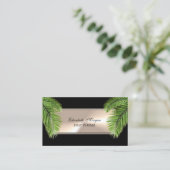エレガント魅力的プロフェッショナル，黒，ヤシの木 名刺 (スタンド正面)