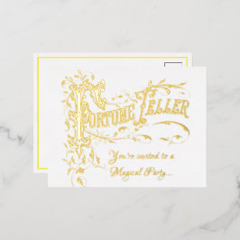 エレガント魔法の誕生日パーティーの招待を表示 箔招待状ポストカード