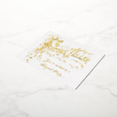 エレガント魔法の誕生日パーティーの招待を表示 箔招待状ポストカード (回転した状態)