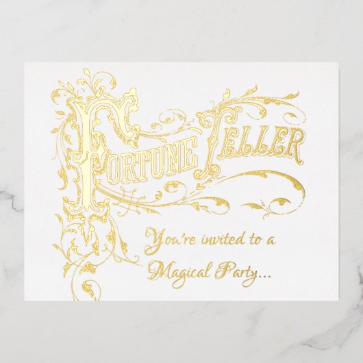 エレガント魔法の誕生日パーティーの招待を表示 箔招待状ポストカード (正面)