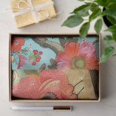 エレガント鮮やかカラフルフローラ 薄葉紙 (ギフト)