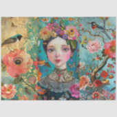 エレガント鮮やかカラフルフローラ 薄葉紙 (正面)