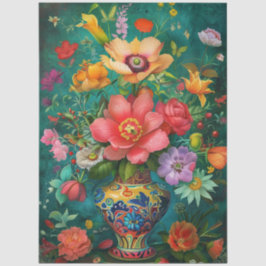 エレガント鮮やかカラフルフローラ 薄葉紙