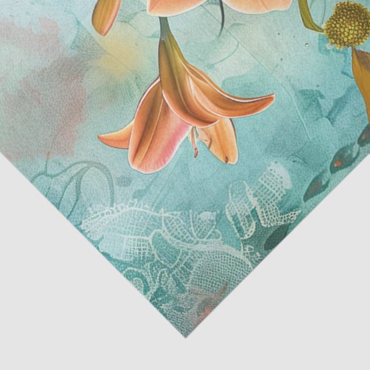 エレガント鮮やかカラフルフローラ 薄葉紙 (詳細)