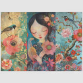 エレガント鮮やかカラフルフローラ 薄葉紙 (正面)