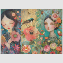 エレガント鮮やかカラフルフローラ 薄葉紙