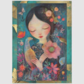 エレガント鮮やかカラフルフローラ 薄葉紙 (正面)