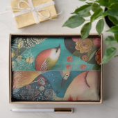 エレガント鮮やかカラフルフローラ 薄葉紙 (ギフト)