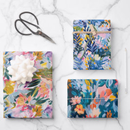 エレガント鮮やか抽象芸術 ラッピングペーパーシート