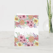 エレガント鮮やか花葉母の日 カード (裏面)