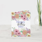 エレガント鮮やか花葉母の日 カード (正面)