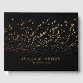 エレガント鳥の羽結婚毛 ゲストブック (正面)