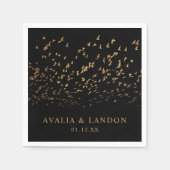 エレガント鳥の羽結婚毛 スタンダードカクテルナプキン (正面)