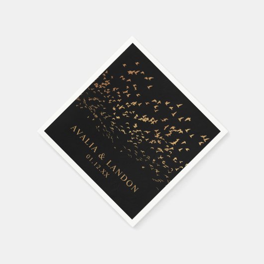 エレガント鳥の羽結婚毛 スタンダードカクテルナプキン (角)