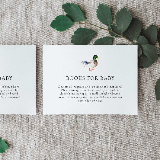 エレガント鴨赤ちゃんシャワーブックリクエストカード エンクロージャーカード