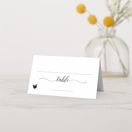 エレガント鶏肉オプション結婚の座席表 プレイスカード (正面)