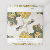 エレガント黄素朴水仙フローラ結婚ズ プレイスカード (外部開封)