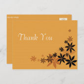 エレガント黄結婚フローラ感謝していの葉書。 ポストカード (正面/裏面)