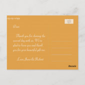 エレガント黄結婚フローラ感謝していの葉書。 ポストカード (裏面)