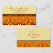 エレガント黄色いデザインの名刺をfolden 名刺 (正面/裏面)