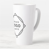 エレガント黒お洒落QRコード カフェラテマグ (右アングル)