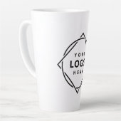 エレガント黒お洒落QRコード カフェラテマグ (左アングル)