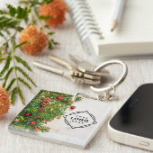 エレガント黒お洒落QRコード キーホルダー (正面右)