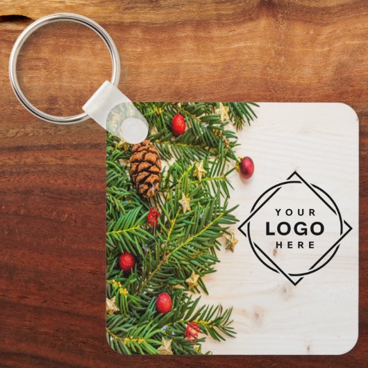 エレガント黒お洒落QRコード キーホルダー (正面)