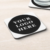 エレガント黒お洒落QRコード コースター (左側)