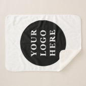 エレガント黒お洒落QRコード シェルパブランケット (正面(横))