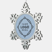 エレガント黒お洒落QRコード スノーフレークピューターオーナメント (右)