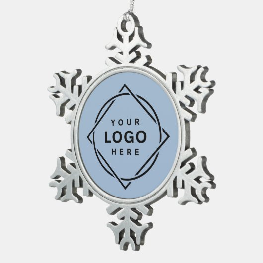 エレガント黒お洒落QRコード スノーフレークピューターオーナメント (右)