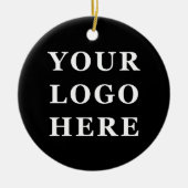 エレガント黒お洒落QRコード セラミックオーナメント (正面)