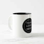 エレガント黒お洒落QRコード ツートーンマグカップ (正面左)