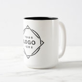 エレガント黒お洒落QRコード ツートーンマグカップ (正面右)