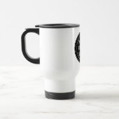 エレガント黒お洒落QRコード トラベルマグ (左)