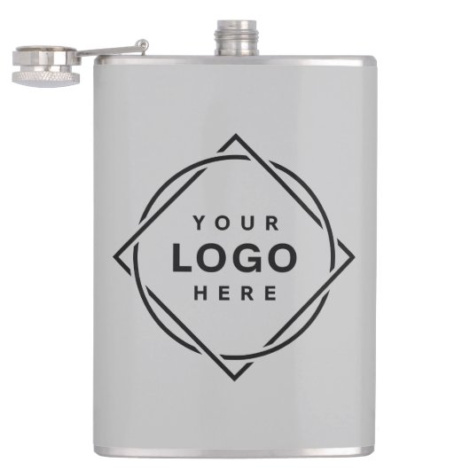 エレガント黒お洒落QRコード フラスク (オープン)