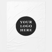 エレガント黒お洒落QRコード フリースブランケット (正面)