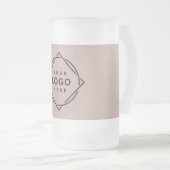 エレガント黒お洒落QRコード フロストグラスビールジョッキ (正面右)