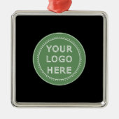 エレガント黒お洒落QRコード メタルオーナメント (正面)