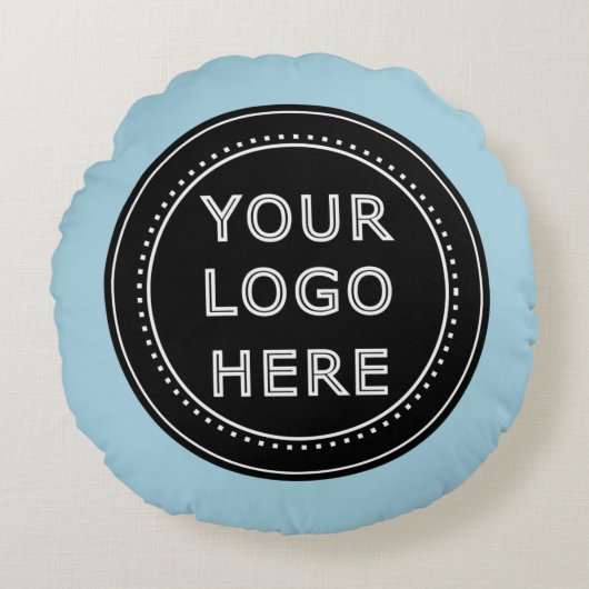 エレガント黒お洒落QRコード ラウンドクッション (正面)