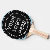 エレガント黒お洒落QRコード 卓球ラケット (横)