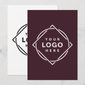 エレガント黒お洒落QRコード 招待状 (正面/裏面)