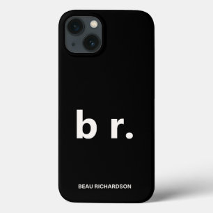 エレガント黒お洒落QRコード iPhone 13ケース