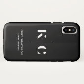 エレガント黒お洒落QRコード Case-Mate iPhoneケース (裏面(横))
