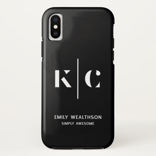 エレガント黒お洒落QRコード Case-Mate iPhoneケース (裏面)