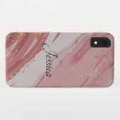 エレガント黒お洒落QRコード Case-Mate iPhoneケース (裏面(横))