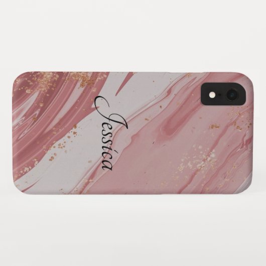 エレガント黒お洒落QRコード Case-Mate iPhoneケース (裏面(横))