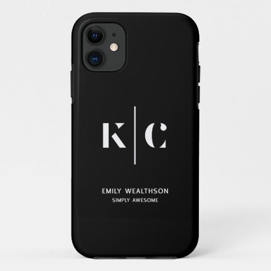 エレガント黒お洒落QRコード Case-Mate iPhoneケース (裏面)
