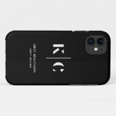 エレガント黒お洒落QRコード Case-Mate iPhoneケース (裏面(横))
